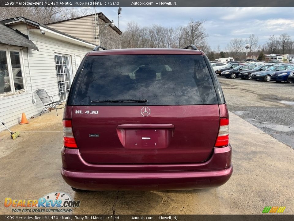 1999 Mercedes-Benz ML 430 4Matic Ruby Red Metallic / Sand Photo #6