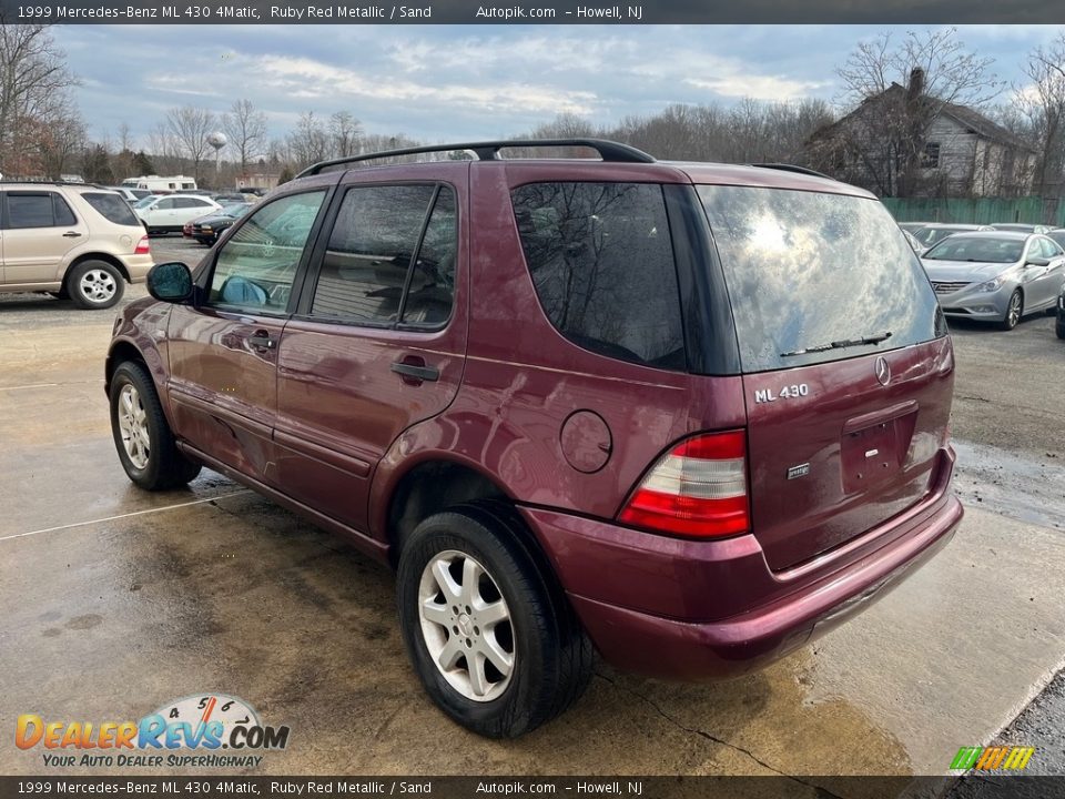 1999 Mercedes-Benz ML 430 4Matic Ruby Red Metallic / Sand Photo #7