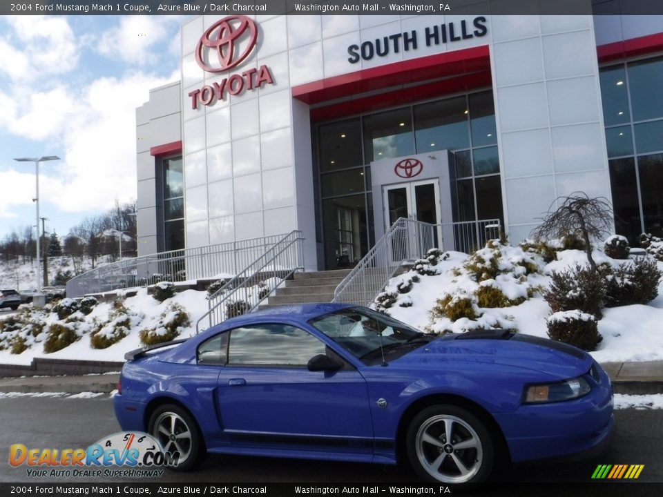 2004 Ford Mustang Mach 1 Coupe Azure Blue / Dark Charcoal Photo #2