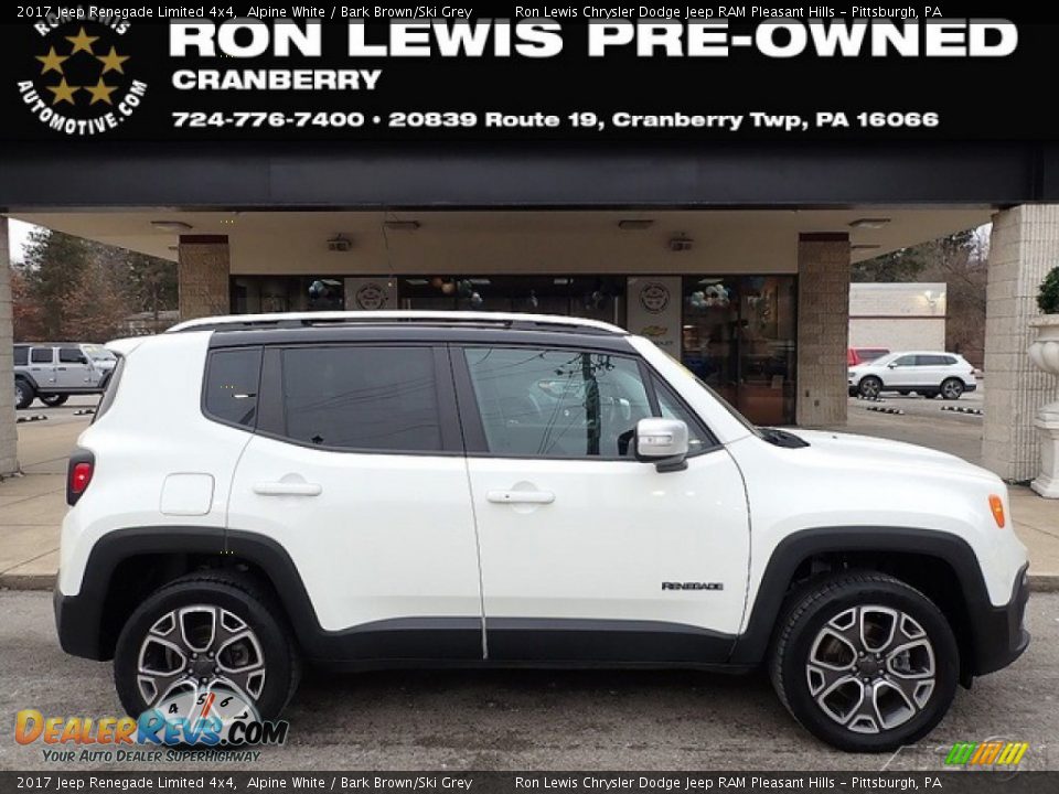 2017 Jeep Renegade Limited 4x4 Alpine White / Bark Brown/Ski Grey Photo #1