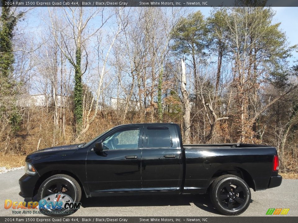 2014 Ram 1500 Express Quad Cab 4x4 Black / Black/Diesel Gray Photo #1