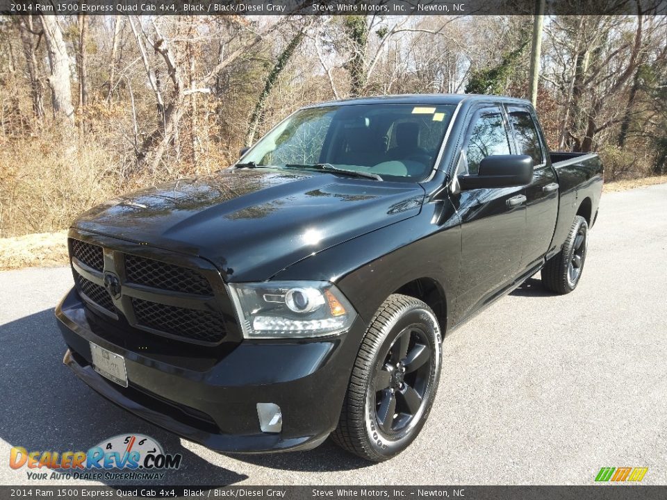 2014 Ram 1500 Express Quad Cab 4x4 Black / Black/Diesel Gray Photo #3