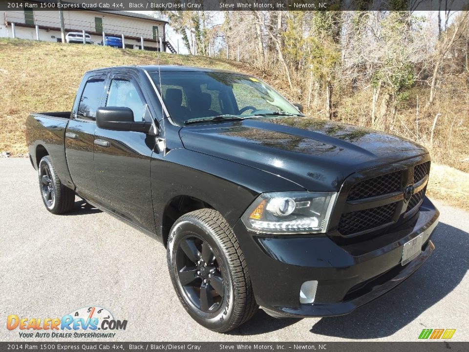 2014 Ram 1500 Express Quad Cab 4x4 Black / Black/Diesel Gray Photo #5