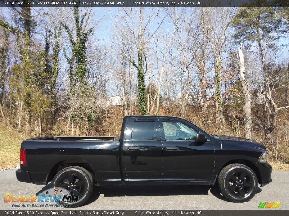 2014 Ram 1500 Express Quad Cab 4x4 Black / Black/Diesel Gray Photo #6