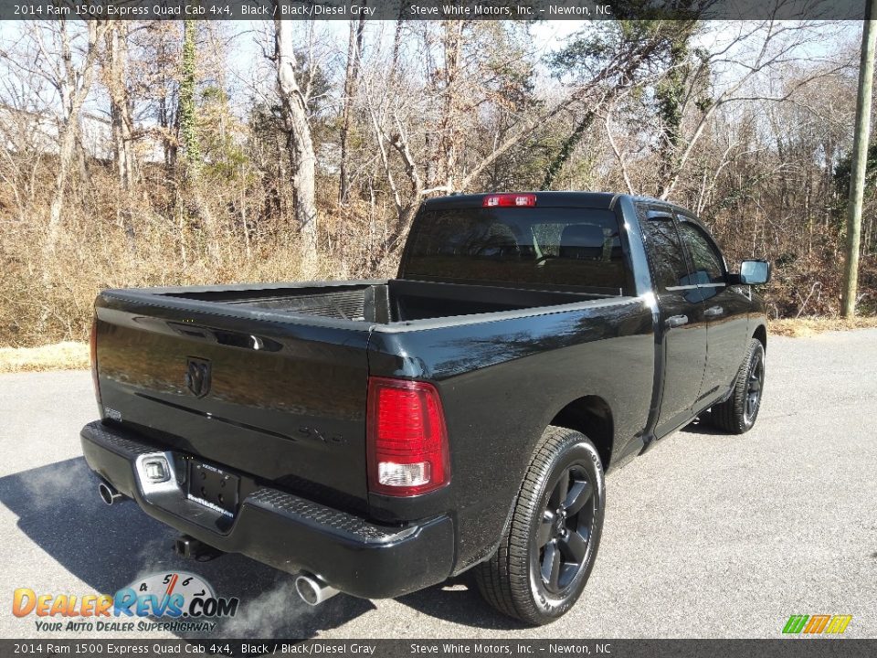 2014 Ram 1500 Express Quad Cab 4x4 Black / Black/Diesel Gray Photo #7