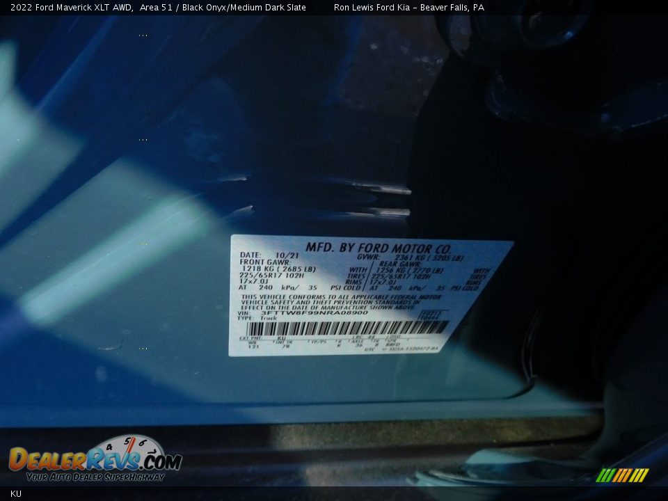 Ford Color Code KU Area 51