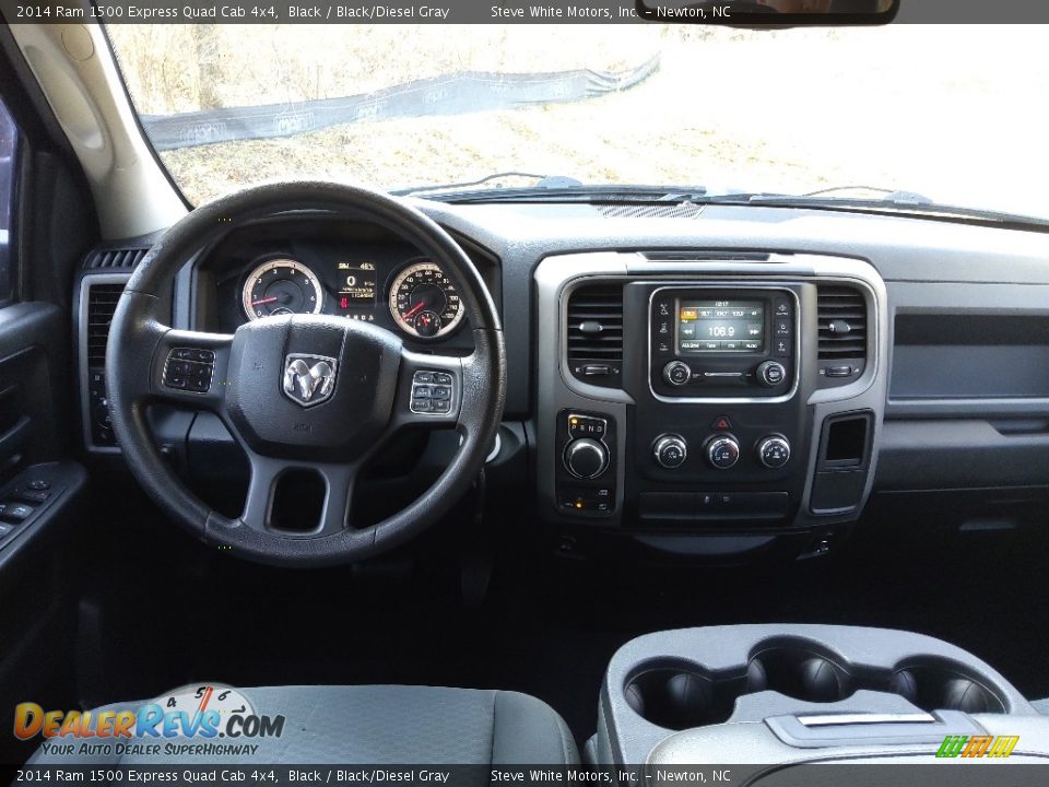 2014 Ram 1500 Express Quad Cab 4x4 Black / Black/Diesel Gray Photo #19