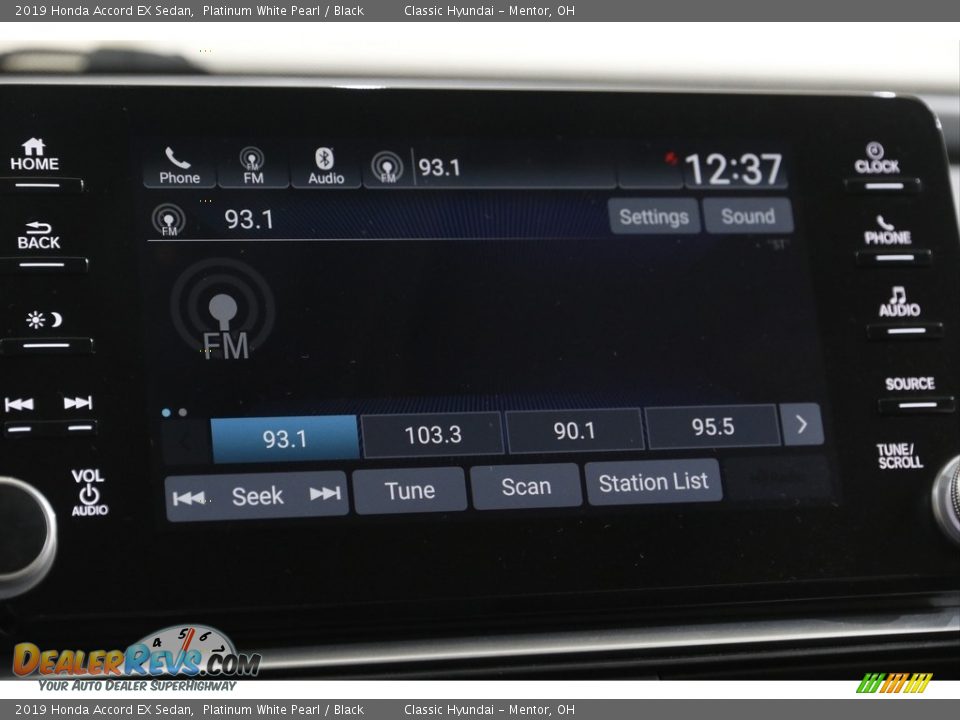 2019 Honda Accord EX Sedan Platinum White Pearl / Black Photo #13