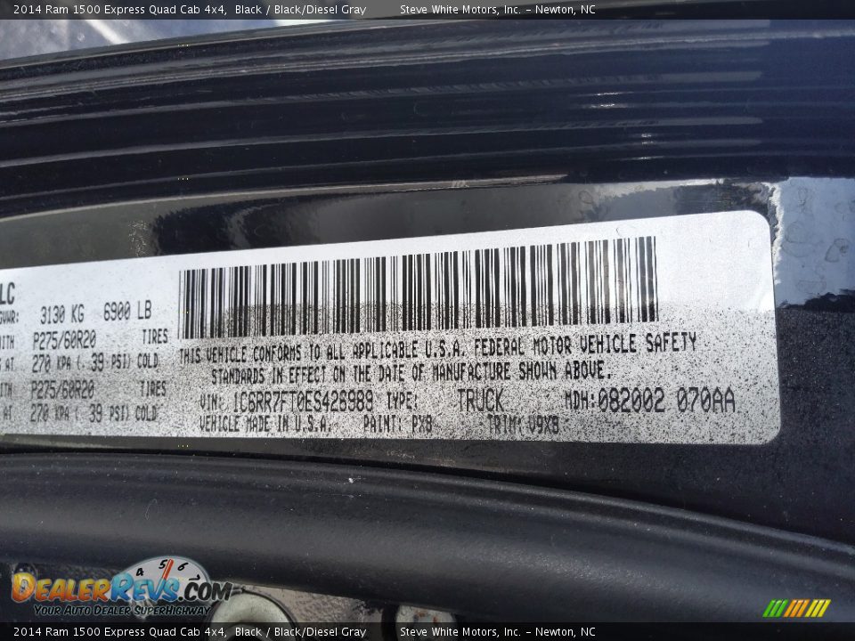 2014 Ram 1500 Express Quad Cab 4x4 Black / Black/Diesel Gray Photo #30