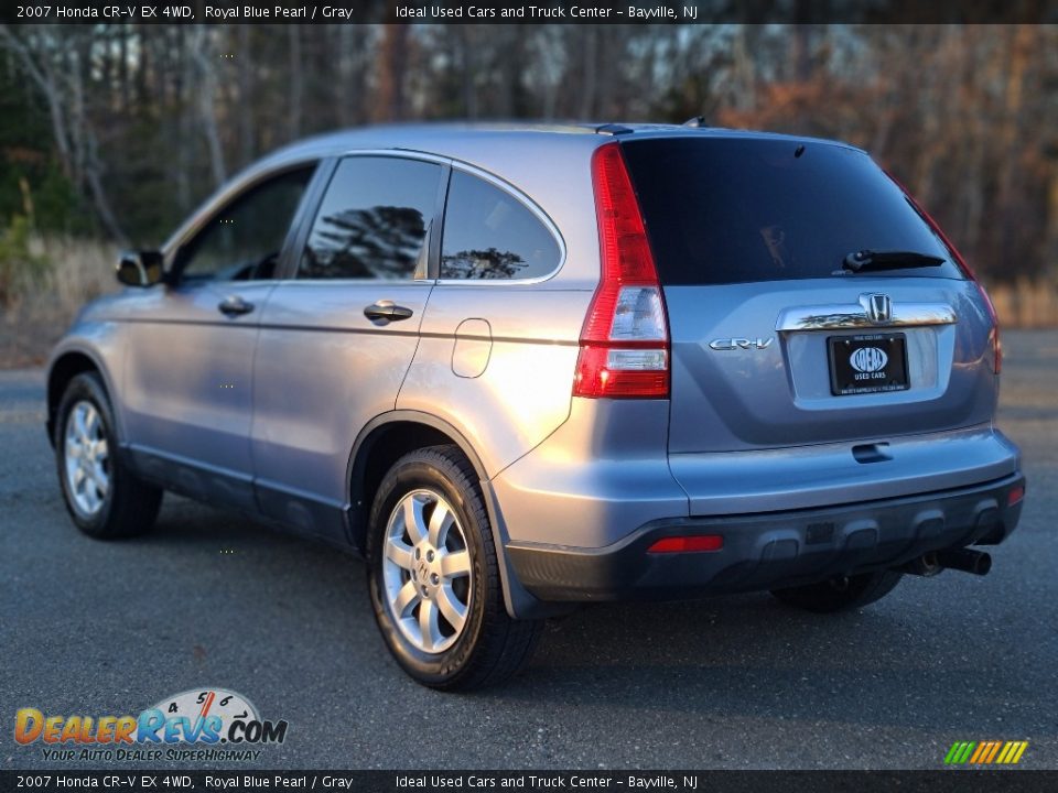 2007 Honda CR-V EX 4WD Royal Blue Pearl / Gray Photo #3