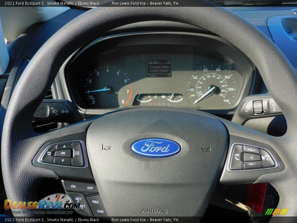 2021 Ford EcoSport S Smoke Metallic / Ebony Black Photo #19