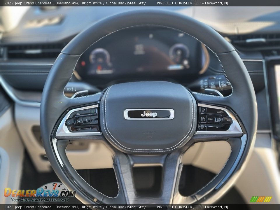 2022 Jeep Grand Cherokee L Overland 4x4 Bright White / Global Black/Steel Gray Photo #9