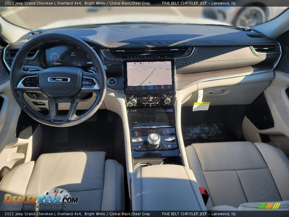 2022 Jeep Grand Cherokee L Overland 4x4 Bright White / Global Black/Steel Gray Photo #10
