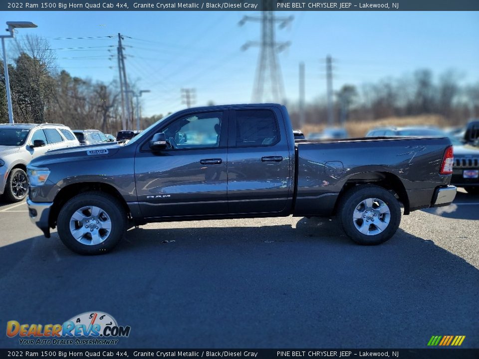 2022 Ram 1500 Big Horn Quad Cab 4x4 Granite Crystal Metallic / Black/Diesel Gray Photo #3