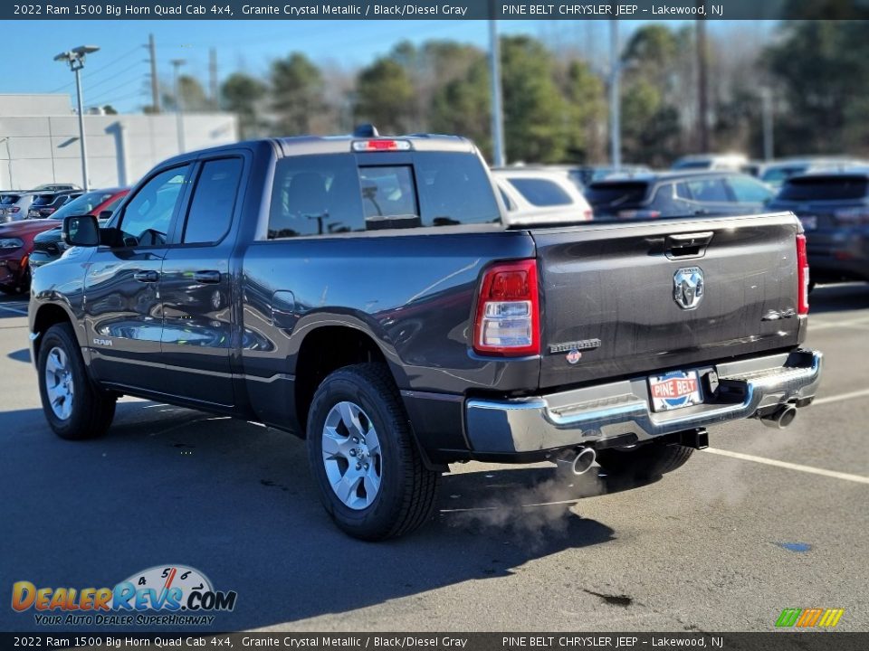 2022 Ram 1500 Big Horn Quad Cab 4x4 Granite Crystal Metallic / Black/Diesel Gray Photo #4