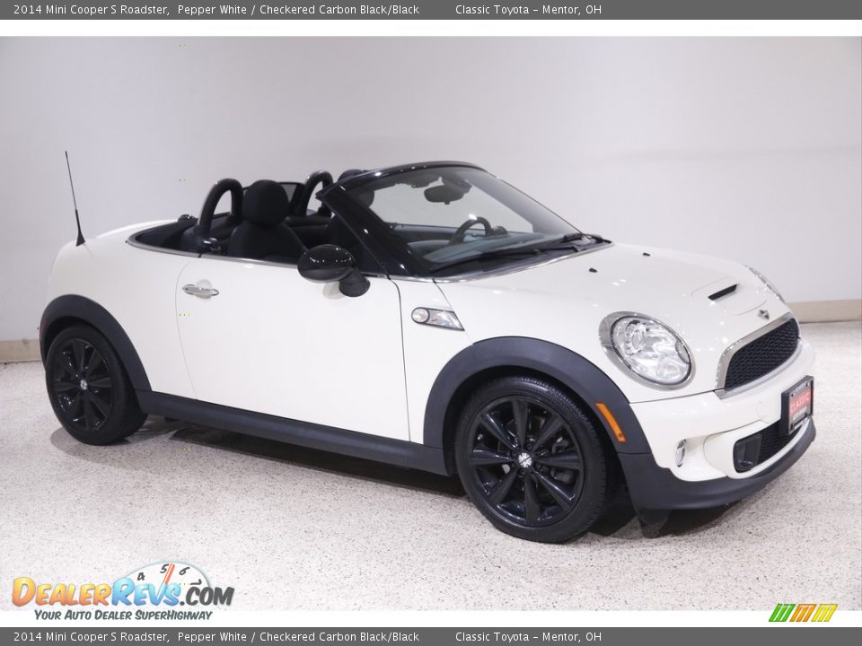 2014 Mini Cooper S Roadster Pepper White / Checkered Carbon Black/Black Photo #1