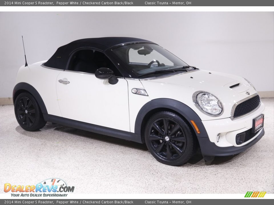 2014 Mini Cooper S Roadster Pepper White / Checkered Carbon Black/Black Photo #2