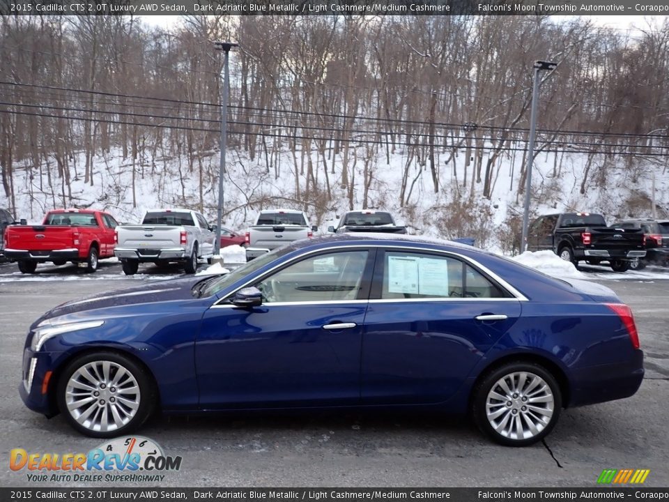 2015 Cadillac CTS 2.0T Luxury AWD Sedan Dark Adriatic Blue Metallic / Light Cashmere/Medium Cashmere Photo #6