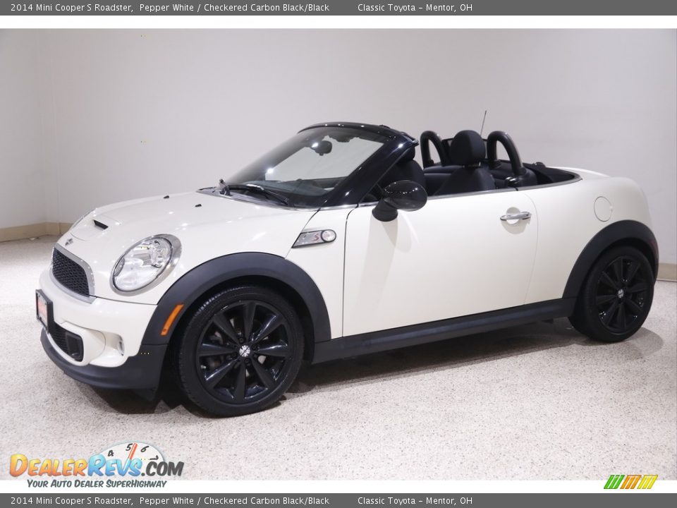 2014 Mini Cooper S Roadster Pepper White / Checkered Carbon Black/Black Photo #4