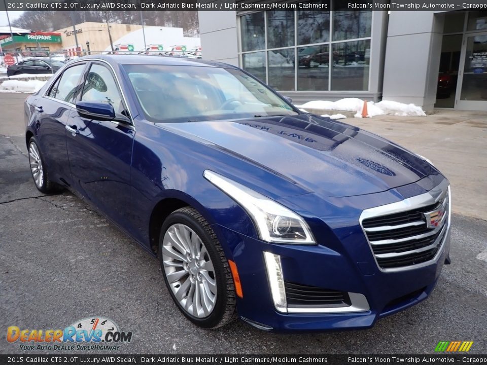 2015 Cadillac CTS 2.0T Luxury AWD Sedan Dark Adriatic Blue Metallic / Light Cashmere/Medium Cashmere Photo #9