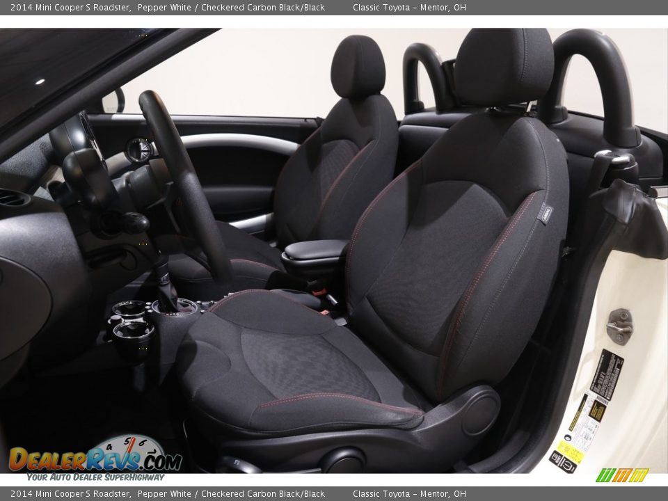 2014 Mini Cooper S Roadster Pepper White / Checkered Carbon Black/Black Photo #6
