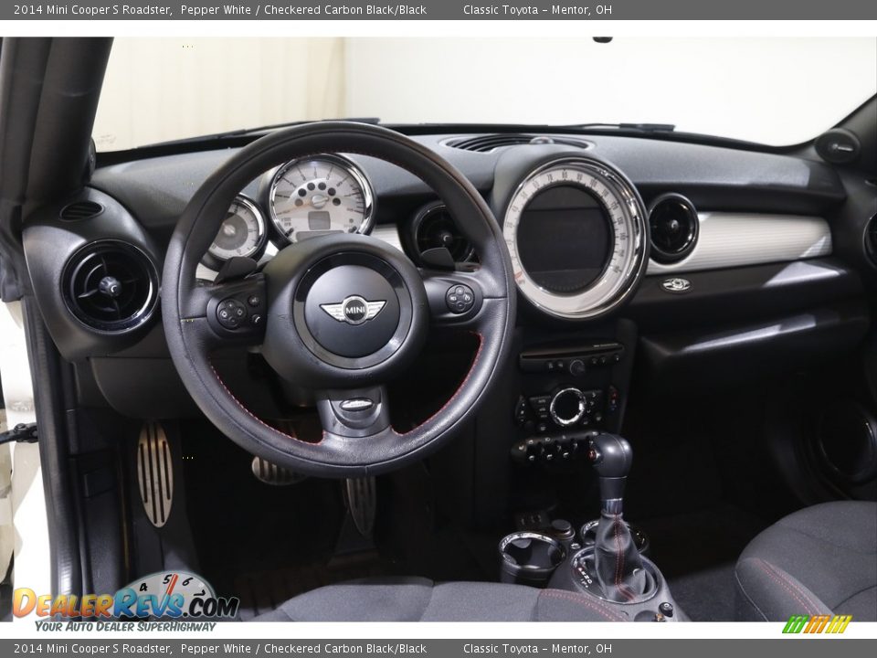 2014 Mini Cooper S Roadster Pepper White / Checkered Carbon Black/Black Photo #7