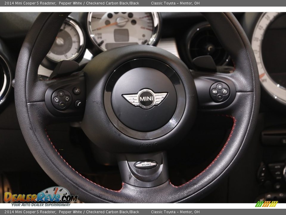 2014 Mini Cooper S Roadster Pepper White / Checkered Carbon Black/Black Photo #8