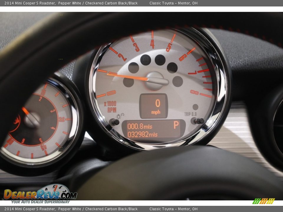 2014 Mini Cooper S Roadster Pepper White / Checkered Carbon Black/Black Photo #9