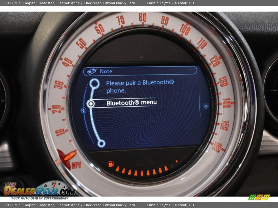 2014 Mini Cooper S Roadster Pepper White / Checkered Carbon Black/Black Photo #12