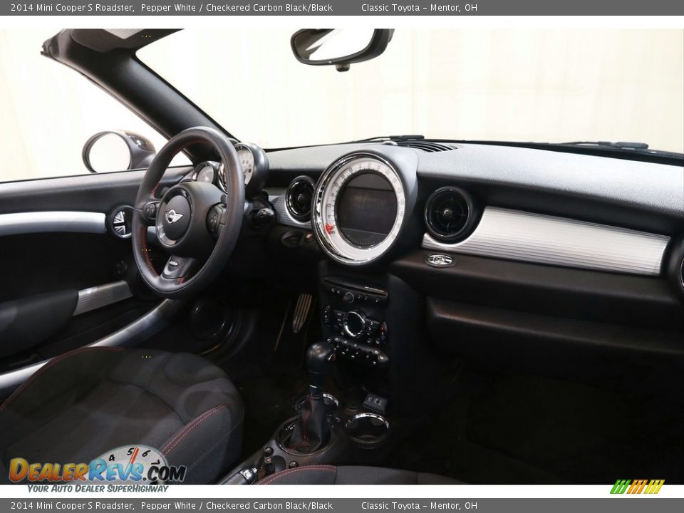 2014 Mini Cooper S Roadster Pepper White / Checkered Carbon Black/Black Photo #16
