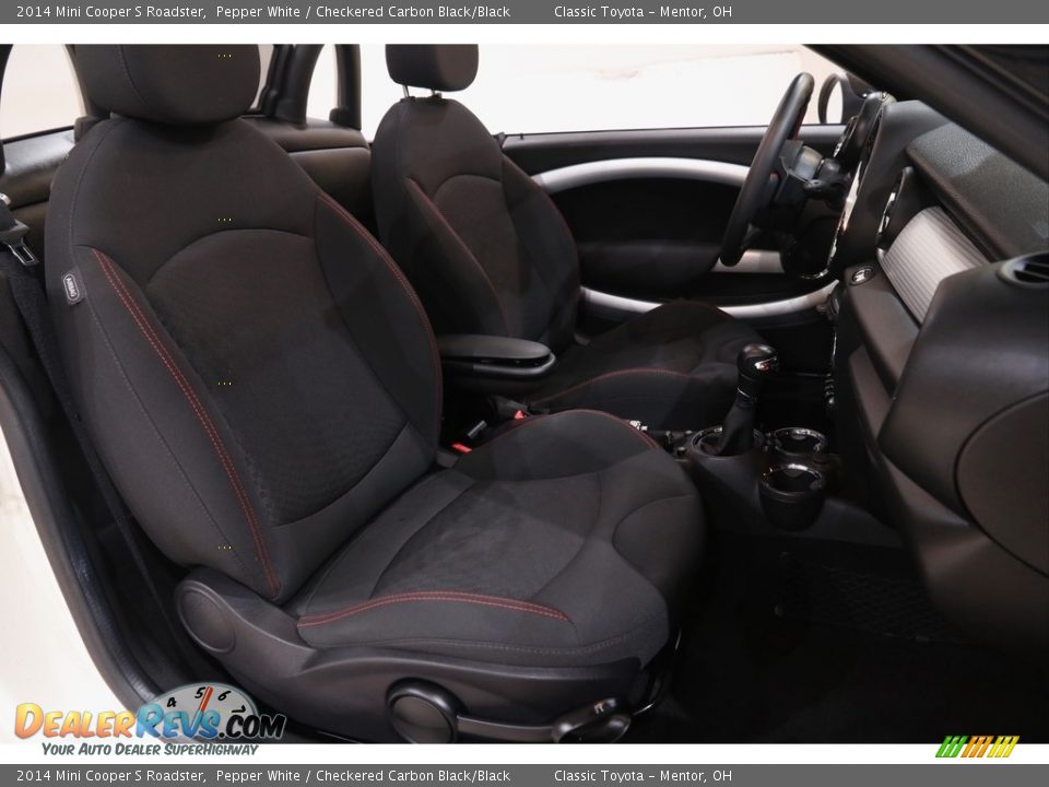 2014 Mini Cooper S Roadster Pepper White / Checkered Carbon Black/Black Photo #17