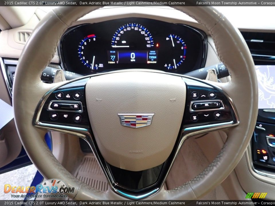 2015 Cadillac CTS 2.0T Luxury AWD Sedan Dark Adriatic Blue Metallic / Light Cashmere/Medium Cashmere Photo #23