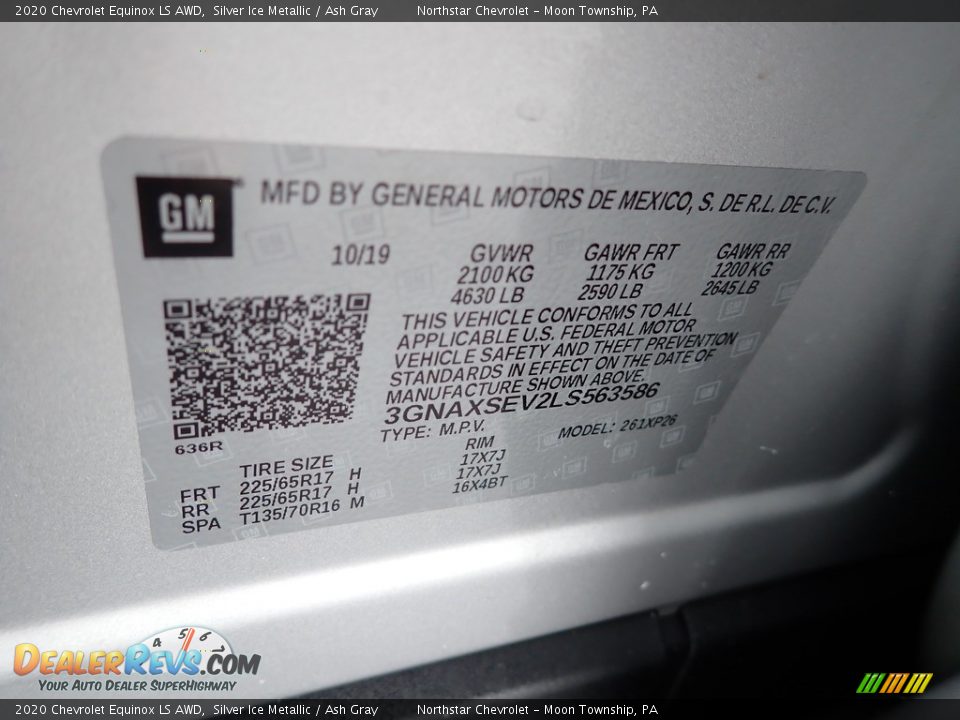 2020 Chevrolet Equinox LS AWD Silver Ice Metallic / Ash Gray Photo #28