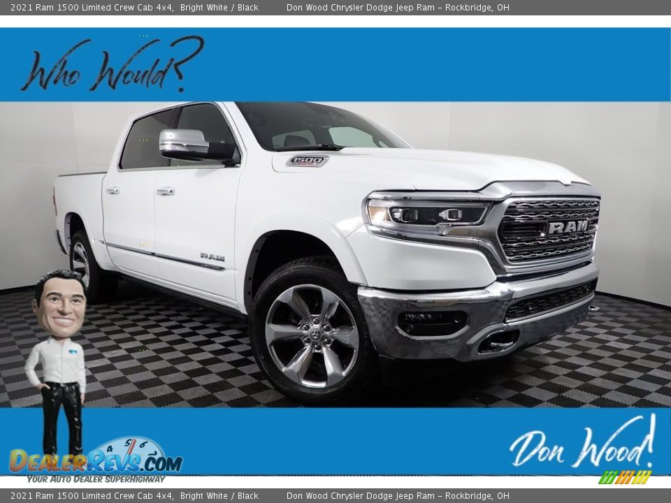 2021 Ram 1500 Limited Crew Cab 4x4 Bright White / Black Photo #1