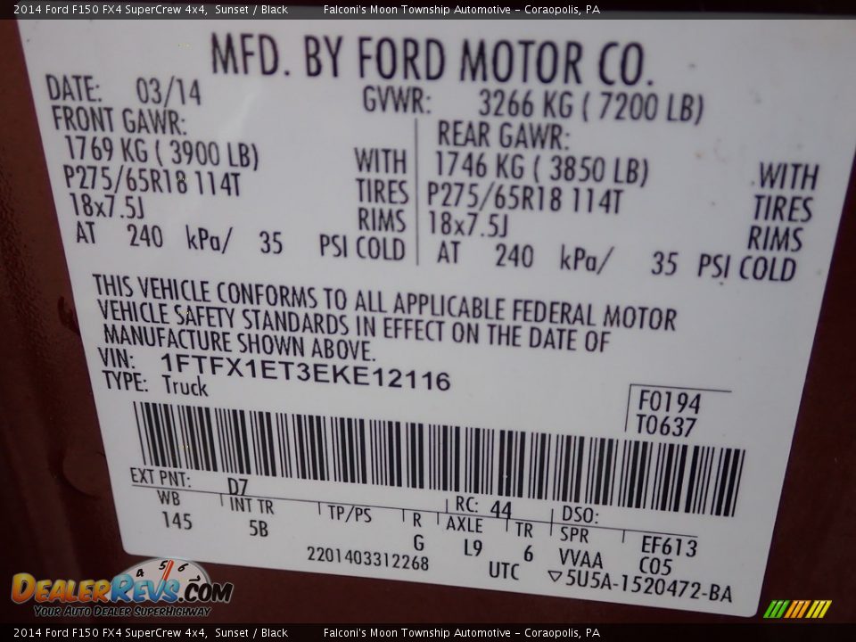 2014 Ford F150 FX4 SuperCrew 4x4 Sunset / Black Photo #23