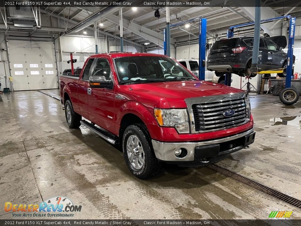 2012 Ford F150 XLT SuperCab 4x4 Red Candy Metallic / Steel Gray Photo #3