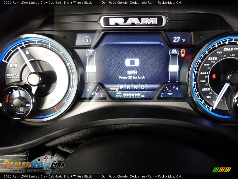 2021 Ram 1500 Limited Crew Cab 4x4 Bright White / Black Photo #24