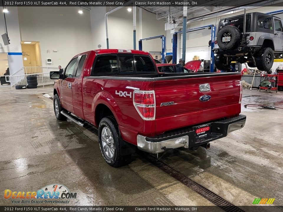 2012 Ford F150 XLT SuperCab 4x4 Red Candy Metallic / Steel Gray Photo #7