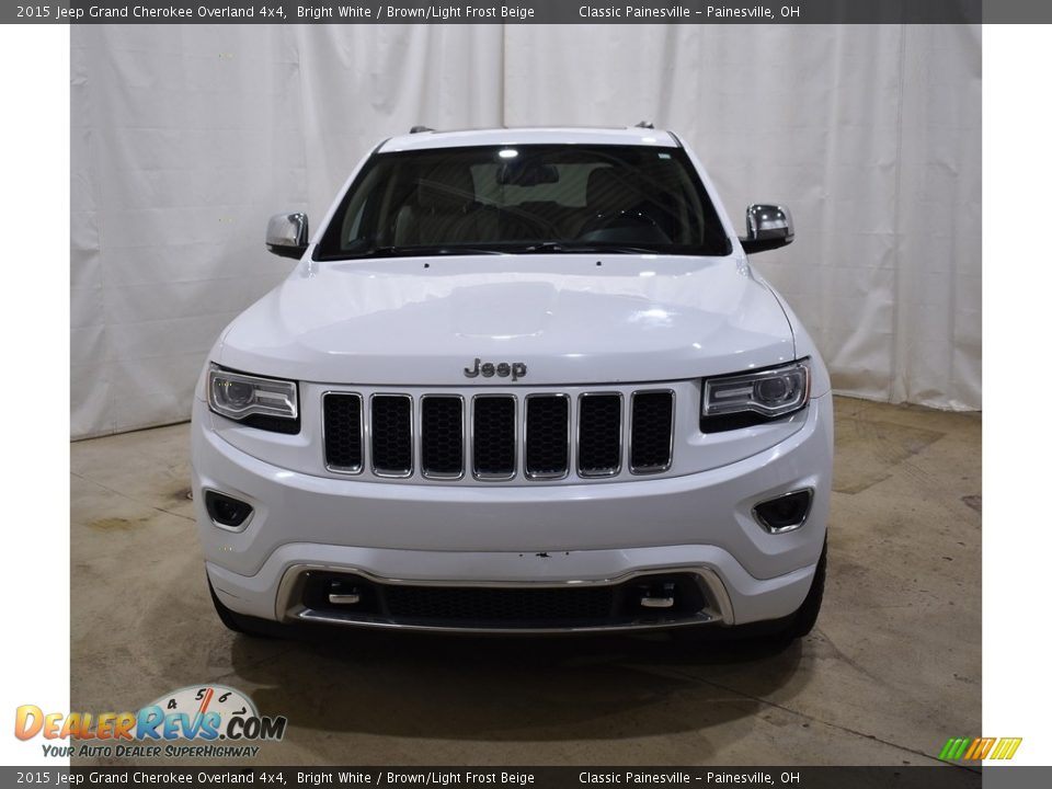 2015 Jeep Grand Cherokee Overland 4x4 Bright White / Brown/Light Frost Beige Photo #4