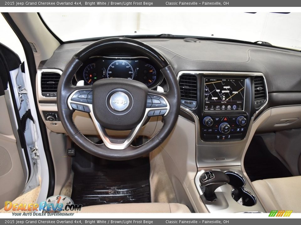2015 Jeep Grand Cherokee Overland 4x4 Bright White / Brown/Light Frost Beige Photo #13