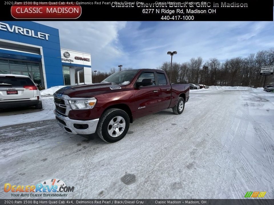 2020 Ram 1500 Big Horn Quad Cab 4x4 Delmonico Red Pearl / Black/Diesel Gray Photo #1
