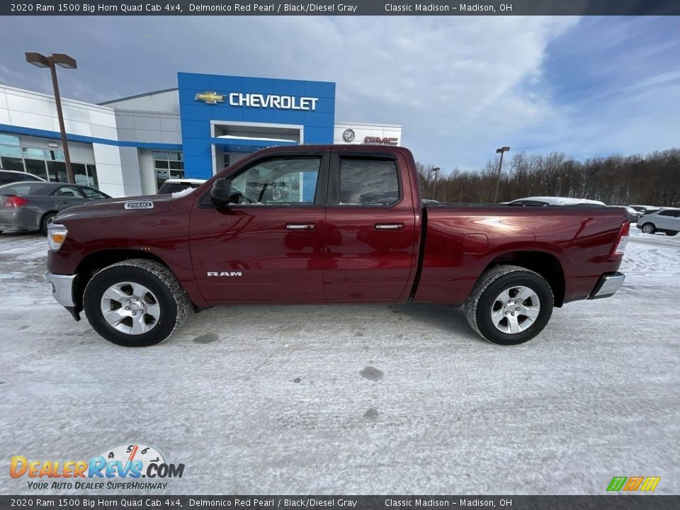 2020 Ram 1500 Big Horn Quad Cab 4x4 Delmonico Red Pearl / Black/Diesel Gray Photo #3