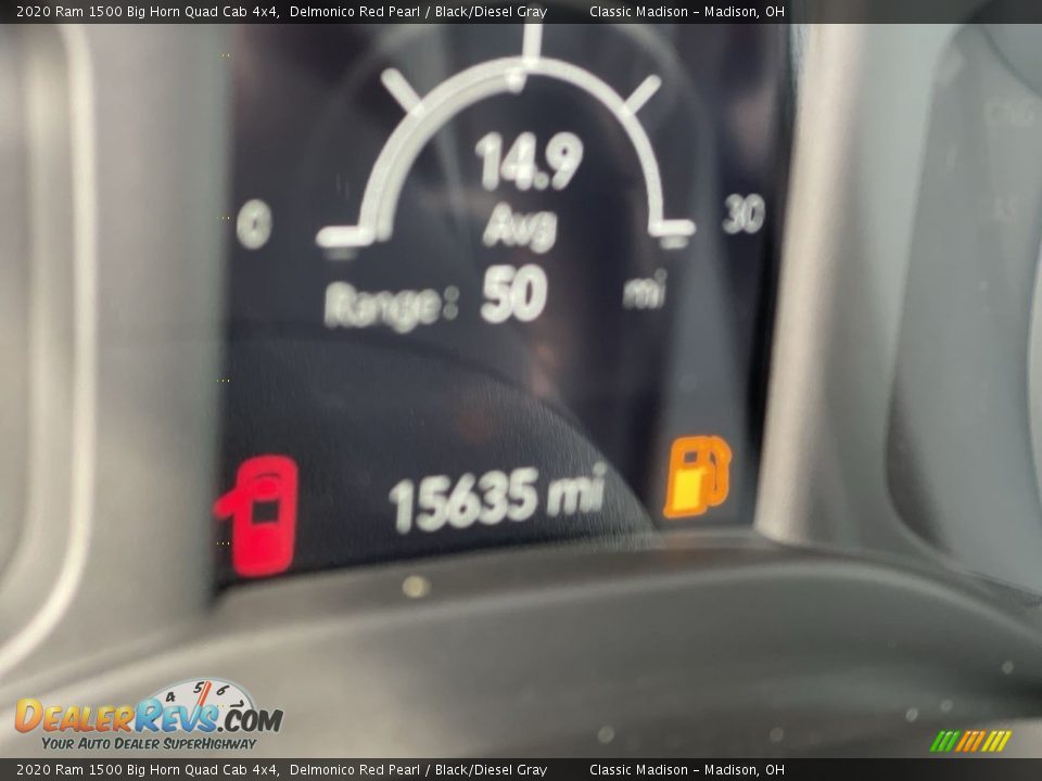 2020 Ram 1500 Big Horn Quad Cab 4x4 Delmonico Red Pearl / Black/Diesel Gray Photo #11