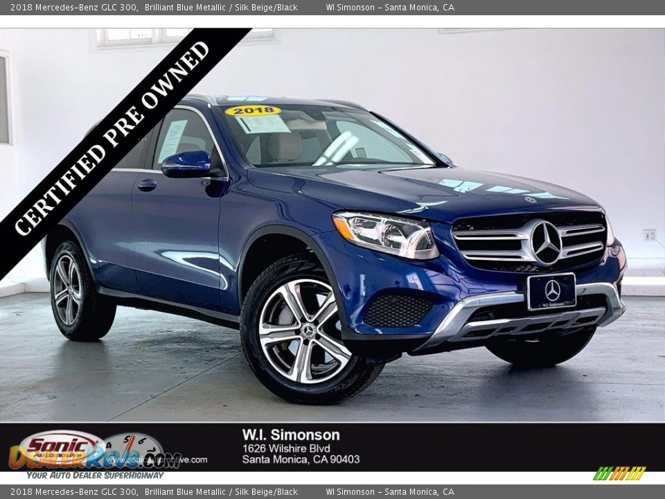 2018 Mercedes-Benz GLC 300 Brilliant Blue Metallic / Silk Beige/Black Photo #1