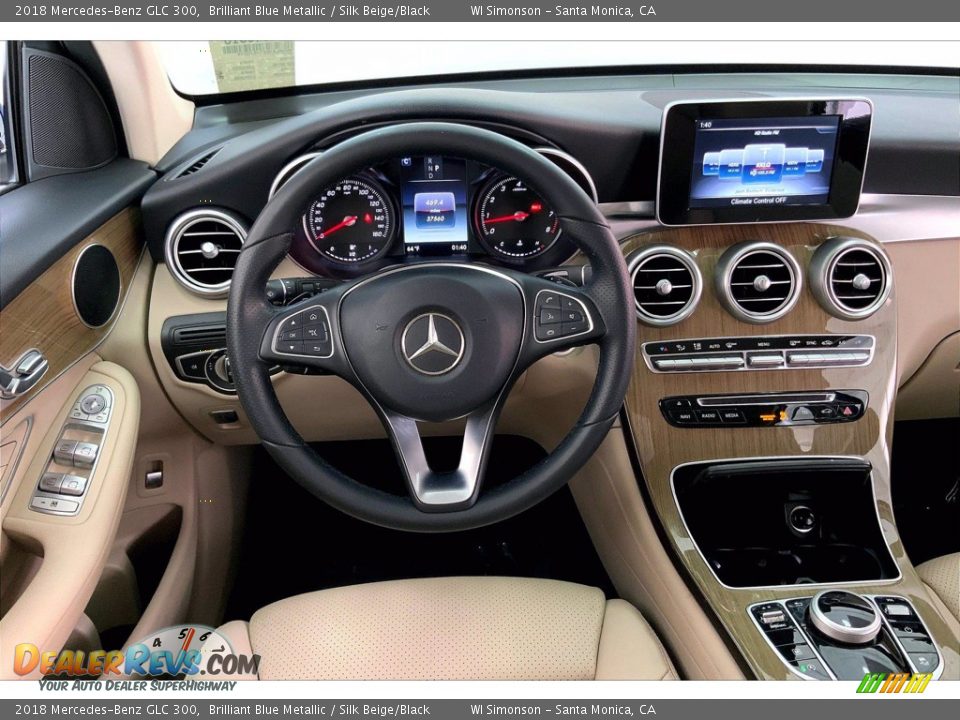 2018 Mercedes-Benz GLC 300 Brilliant Blue Metallic / Silk Beige/Black Photo #4