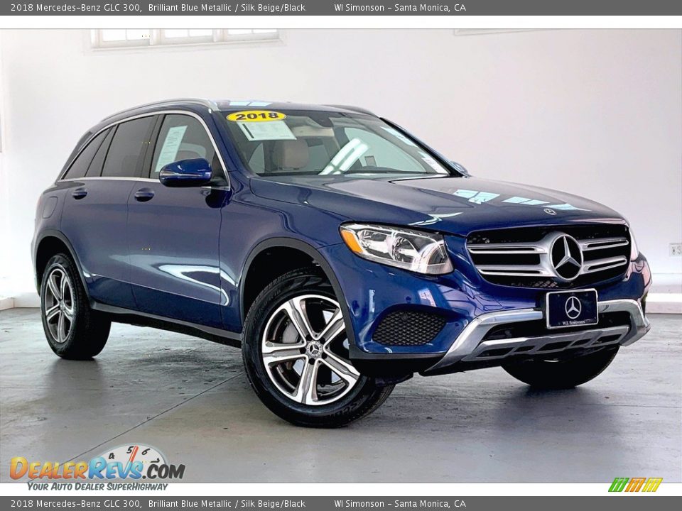 2018 Mercedes-Benz GLC 300 Brilliant Blue Metallic / Silk Beige/Black Photo #34