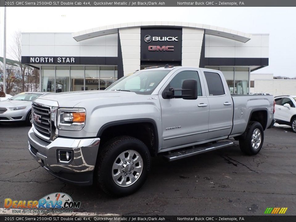 2015 GMC Sierra 2500HD SLT Double Cab 4x4 Quicksilver Metallic / Jet Black/Dark Ash Photo #1