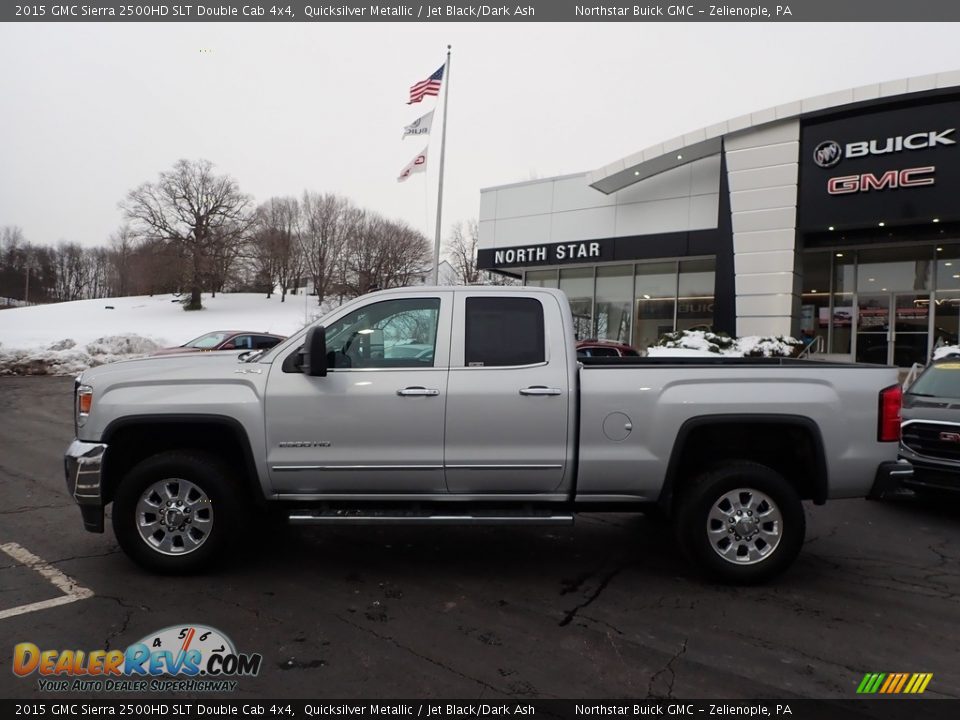 2015 GMC Sierra 2500HD SLT Double Cab 4x4 Quicksilver Metallic / Jet Black/Dark Ash Photo #11