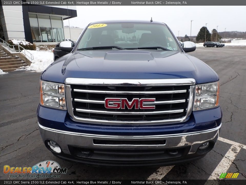 2013 GMC Sierra 1500 SLE Extended Cab 4x4 Heritage Blue Metallic / Ebony Photo #3