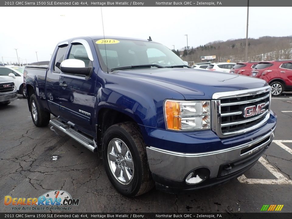 2013 GMC Sierra 1500 SLE Extended Cab 4x4 Heritage Blue Metallic / Ebony Photo #4